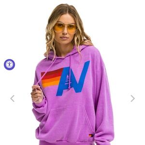 Aviator Nation LOGO PULLOVER RELAXED HOODIE - NEON PURPLE